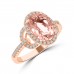 2.74 Ct Oval Shaped Morganite and Diamond Anniversary Band in 14k Rose Gold ( G-H Color SI-2 I1 Clarity) 2.74 Ct Oval Shaped Morganite and Diamond Anniversary Band in 14k Rose Gold ( G-H Color SI-2 I1 Clarity)